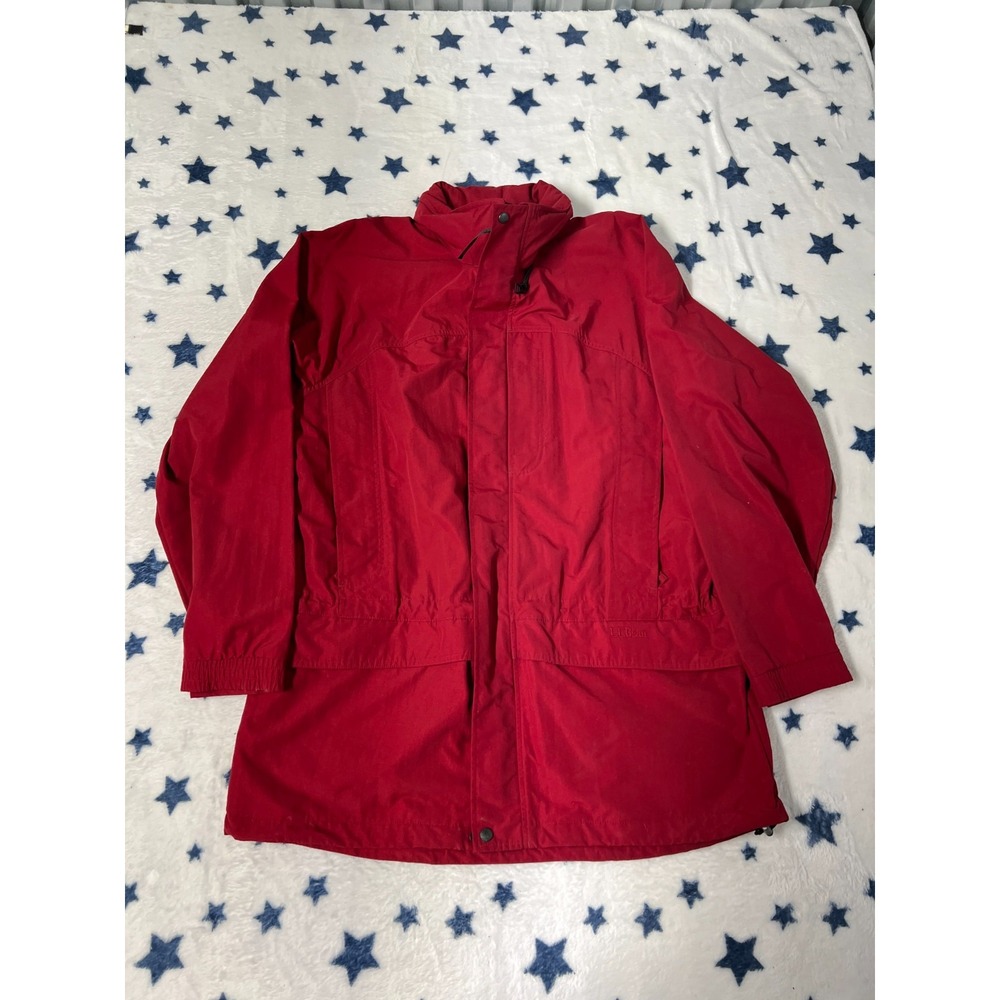 L.L. Bean Outdoors Men's Tall Large Red Hooded Parka Jacket Outdoor Coat